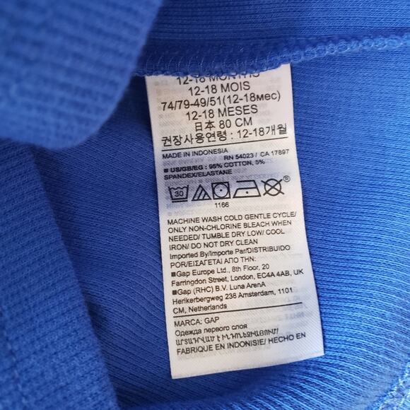 NEW! Gap Toddler Girl's Blue Puff Sleeve Turtleneck Shirt 12-18 Months - Picture 5 of 6